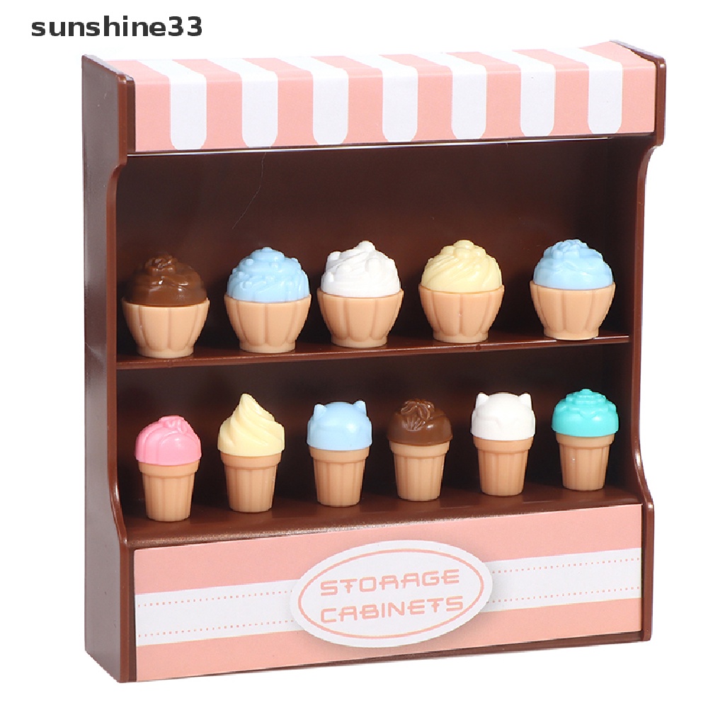 Bộ Phụ Kiện Trang Trí Nhà Búp Bê Hình Kem Ốc Quế Sữa mini Dễ Thương