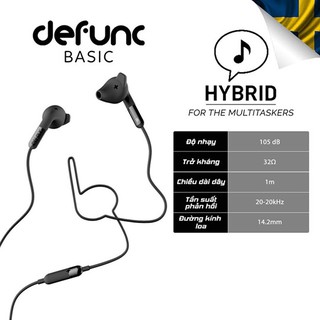 [Freeship] Tai Nghe Nhét Tai Chính Hãng DeFunc Basic Hybrid D034 Tích Hợp Mic - Chống Ồn Toàn Diện