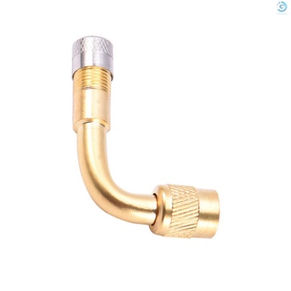 Van Bơm Hơi Bánh Xe 90 Độ Bằng Đồng Thau Kèm Đầu Nối Dài Cho Xe Hơi / Xe Tải / Xe Máy