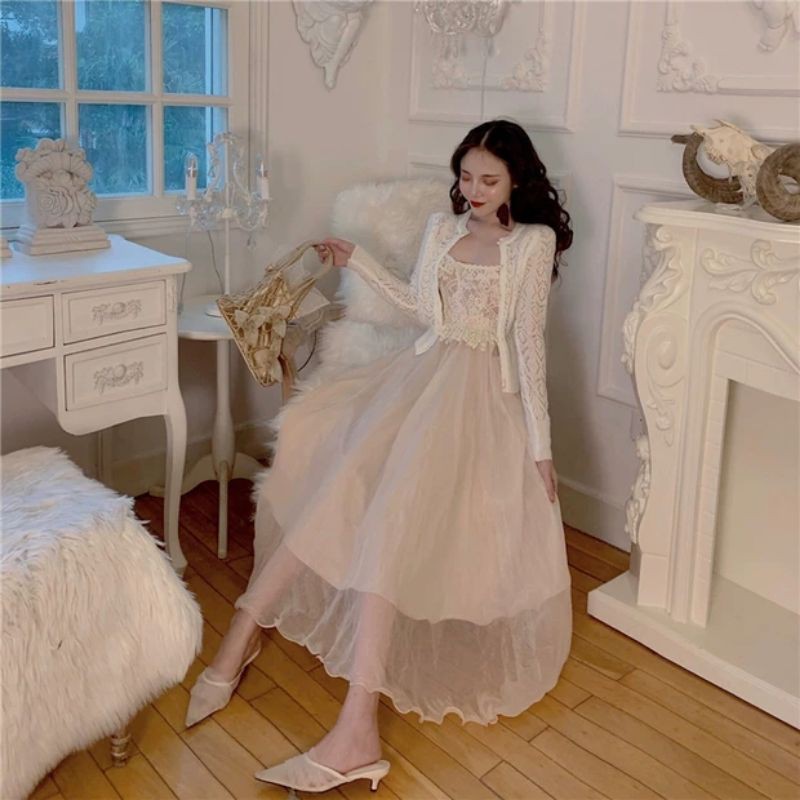 Set váy ren gợi cảm mùa xuân châu âu 3 chi tiết | BigBuy360 - bigbuy360.vn