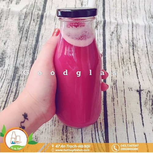 Set 10 chai thủy tinh / lọ thủy tinh tròn đựng gia vị thực phẩm sinh tố detox 300ML