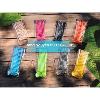 Muỗng cafe màu đen / muỗng trà sữa / muỗng trà đào / muỗng soda 