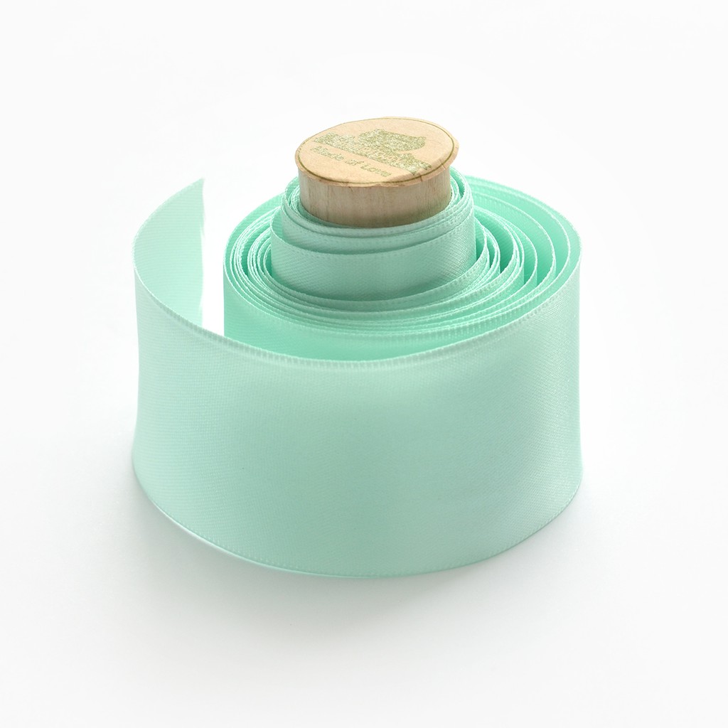 3m ruy băng lụa 4cm xanh ngọc RB79