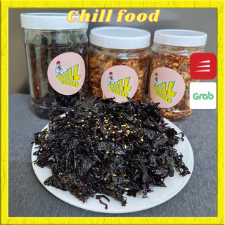 Rong biển sấy mè tỏi chillfood hộp 100g, rong biển ăn liền, đồ ăn vặt ngon rẻ