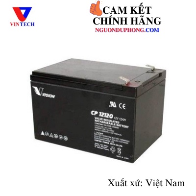 Bình ắc quy CP12120, 12V-12ah, kín khí, lưu điện, không cần bảo dưỡng