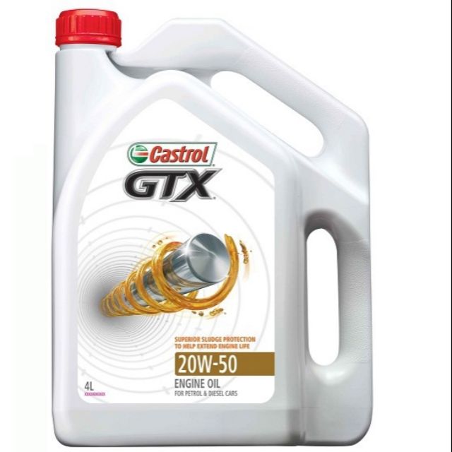 Dầu nhớt ô tô Castrol GTX 20w50 API SL/CF 4 Lít. Cho oto