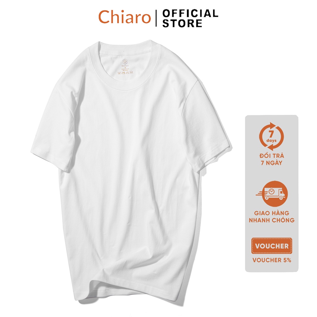 Áo thun unisex cổ tròn áo phông cotton Chiaro 5 màu trẻ trung, co giãn 4 chiều cao cấp | BigBuy360 - bigbuy360.vn