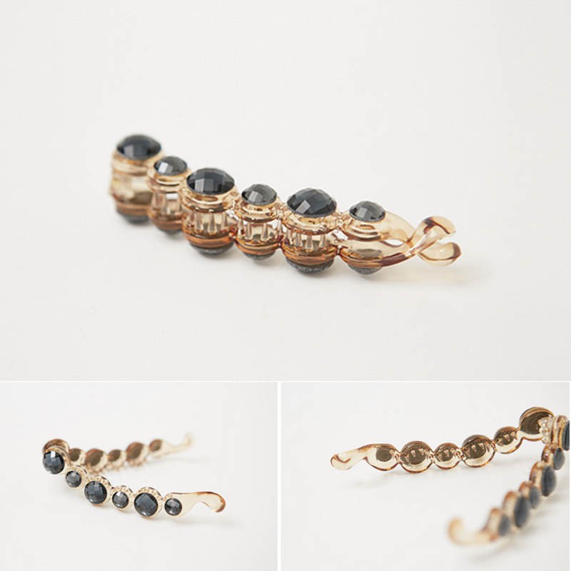 Kẹp tóc pha lê màu trơn