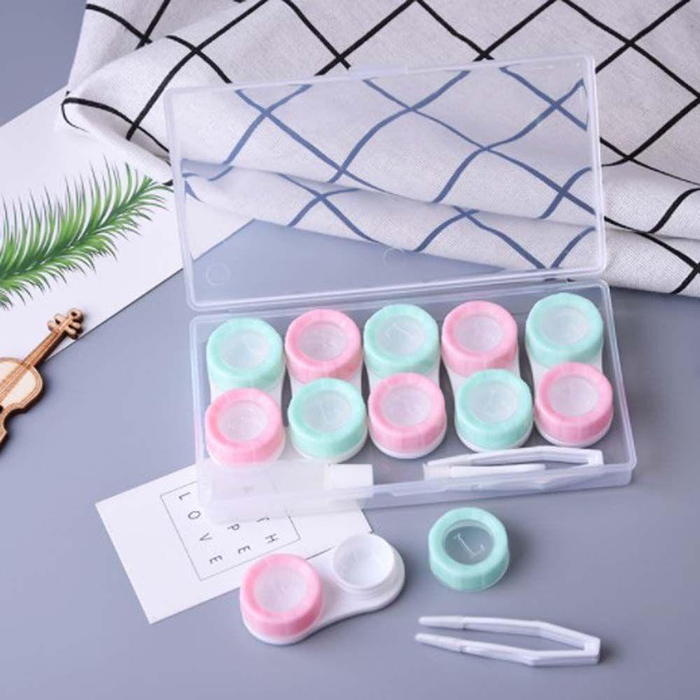 Hộp Đựng Kính Áp Tròng Kèm Nhíp Hình Chữ Nhật Có Giác Hút Tiện Dụng Ốp