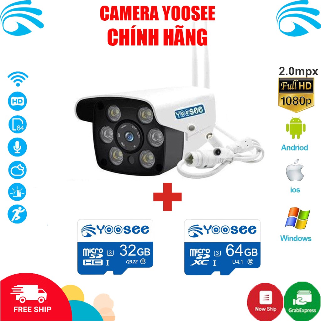 Camera YooSee Ngoài Trời Siêu Nét 1080 Kèm Thẻ Nhớ Yoosee - Yoosee Việt Nam cam kết chính hãng - Bảo hành 1 năm