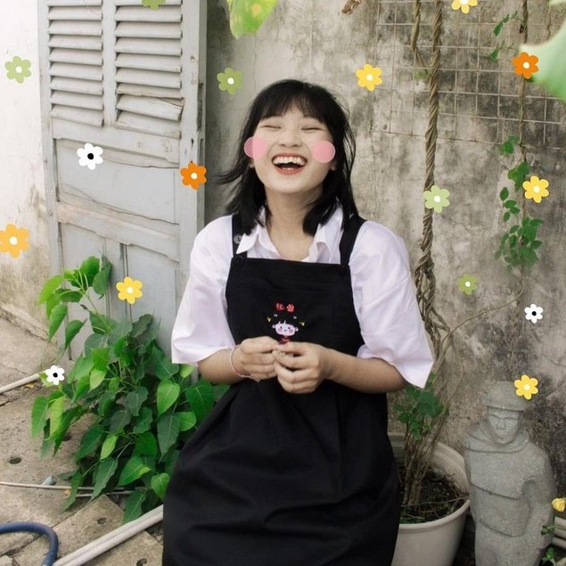 Váy Yếm Suông Thêu Hình Cô Bé Siêu Cute Đầm Yếm Nữ Dễ Thương LD019