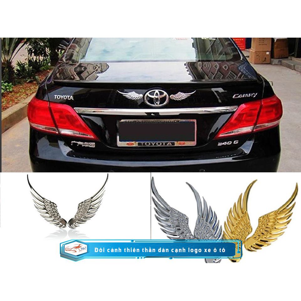 Logo Dán Xe Ôtô 🚗FREESHIP🚗 Logo 3D Đôi Cánh Thiên Thần