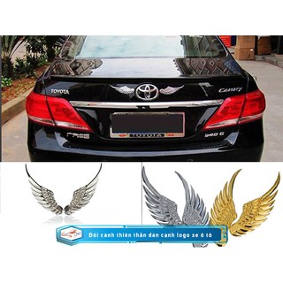 Logo Dán Xe Ôtô 🚗FREESHIP🚗 Logo 3D Đôi Cánh Thiên Thần