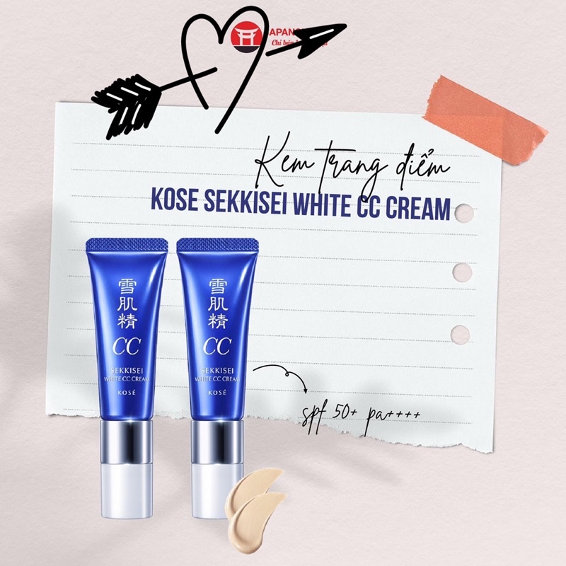 [Hàng _ Nhật] 🌿 Kem CC Kose Sekkisei mịn và lành tính-Kem trang điểm Kose Sekkisei White CC Cream SPF50/PA++++🌿