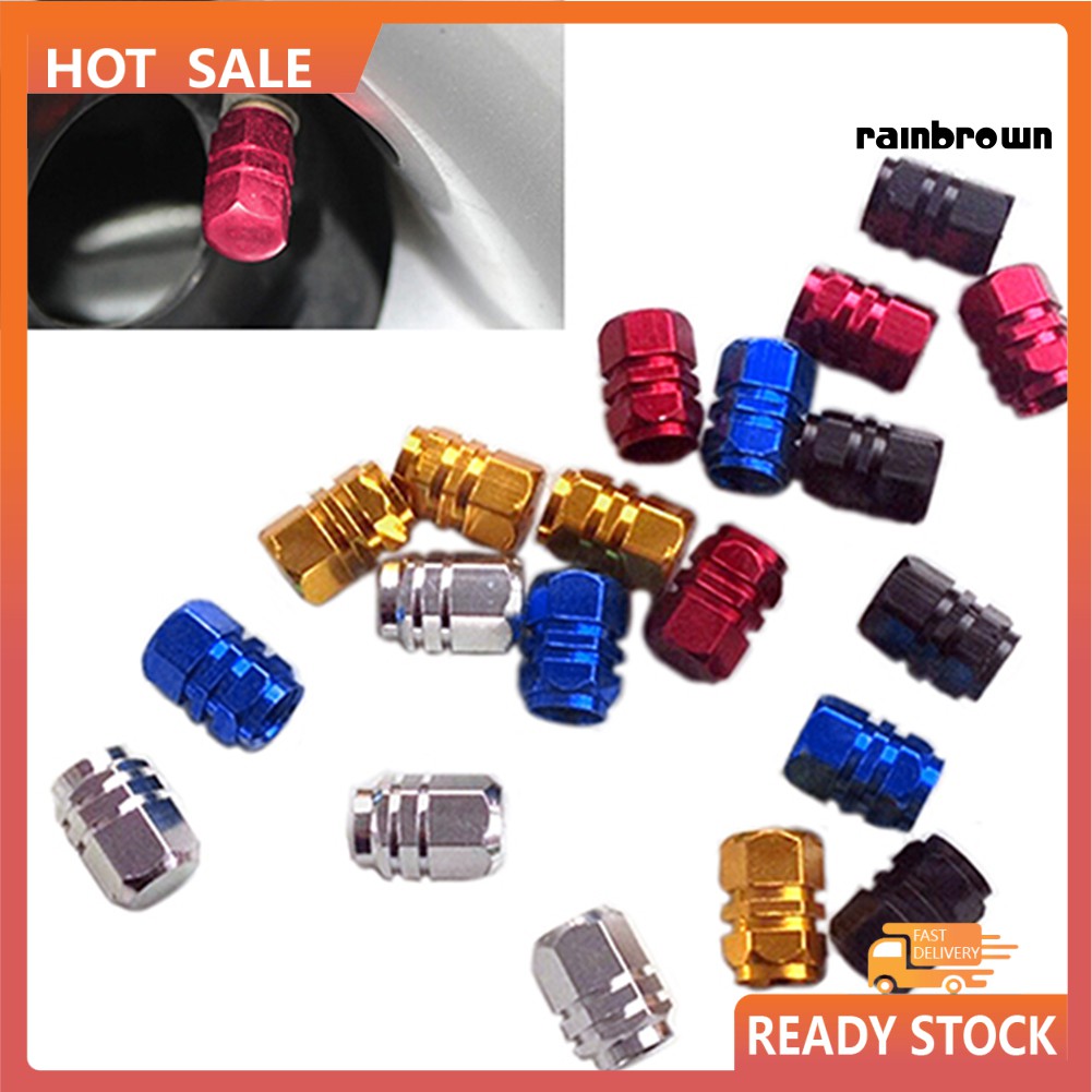 Set 4 Nắp Đậy Van Lốp Bằng Nhôm Tiện Dụng Phù Hợp Cho Xe Ô Tô / Xe Tải