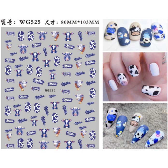 Sticker nail dán móng tay hoạt hình , trang trí móng -mã WG