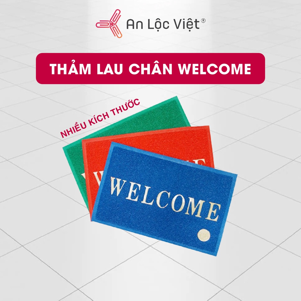 Thảm nhựa lau chân Welcome 40x60cm - 50x70cm - 60x90cm (giao màu ngẫu nhiên)