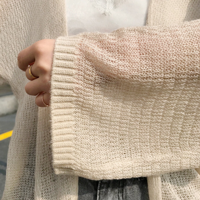 Áo Khoác cardigan Tay Dài Dáng Rộng Phong Cách Hong Kong Thời Trang Mùa Hè Cho Nữ