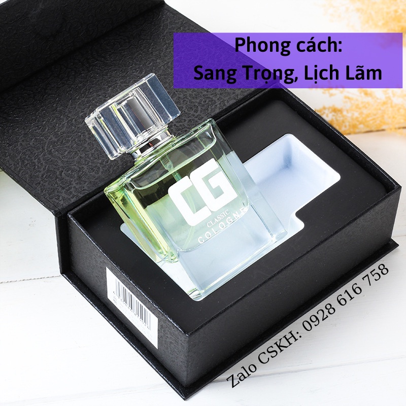 Nước Hoa Nam, Nước Hoa CG Cologne 50ml Thơm Lâu 12h, Hương Thơm Đẳng Cấp, Dầu Thơm Nam Tính