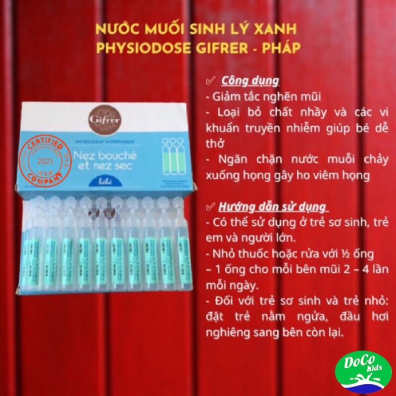 Nước muối biển Sinh lý Gifrer Pháp