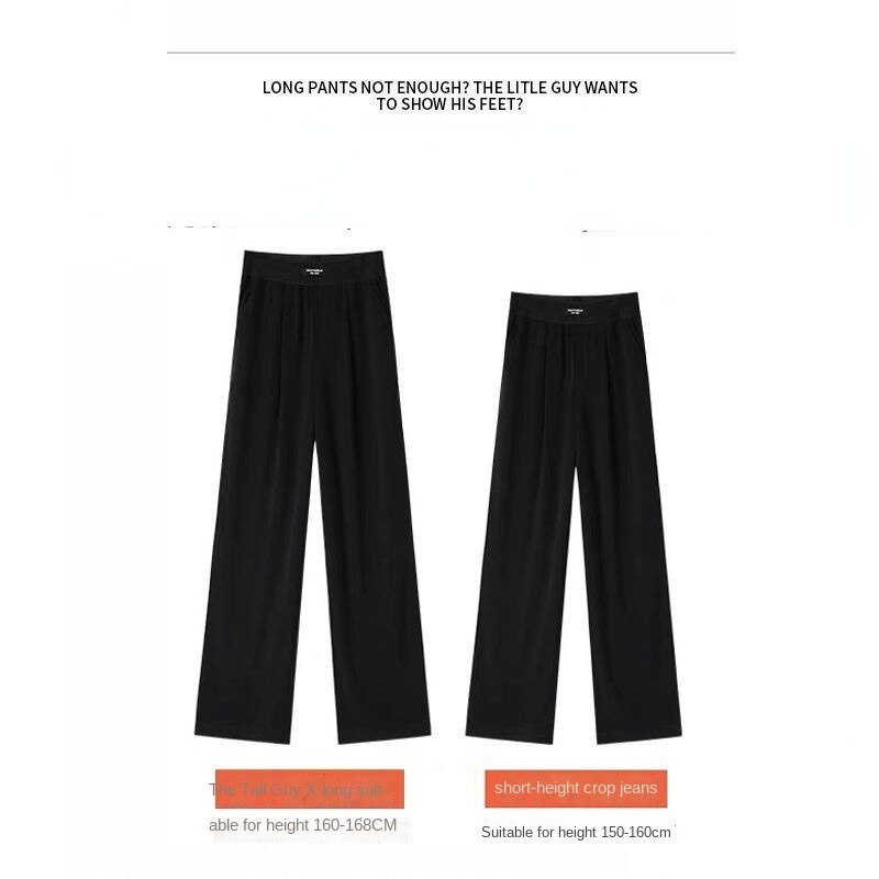 Quần dài ống rộng lưng cao màu đen cá tính cho nữ