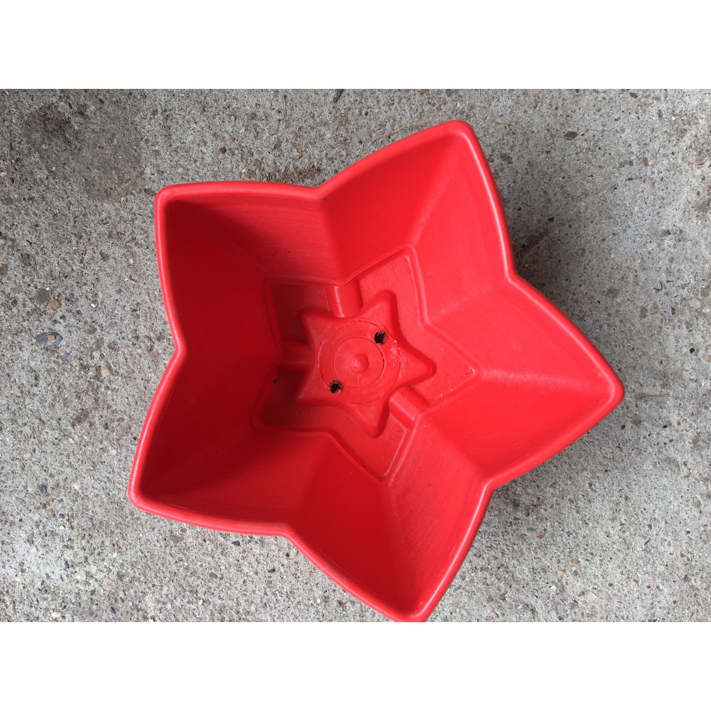 ( HOT ) Chậu nhựa hình sao đáng yêu KT 12x6cm (được chọn màu)