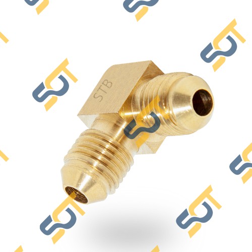 [HÀN ỐNG ĐỒNG 6-8-10] Co 90 độ hai đầu nối côn lồi cho điện lạnh &amp; khí nén (Brass Flare Male Elbow)- Cong rắc co ren NPT