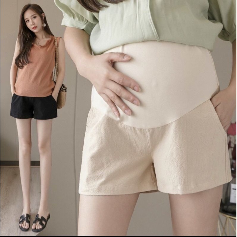 Quần bầu SOOC ĐŨI siêu mát có chun điều chỉnh cho mẹ bầu mùa hè thoải mái QB003
