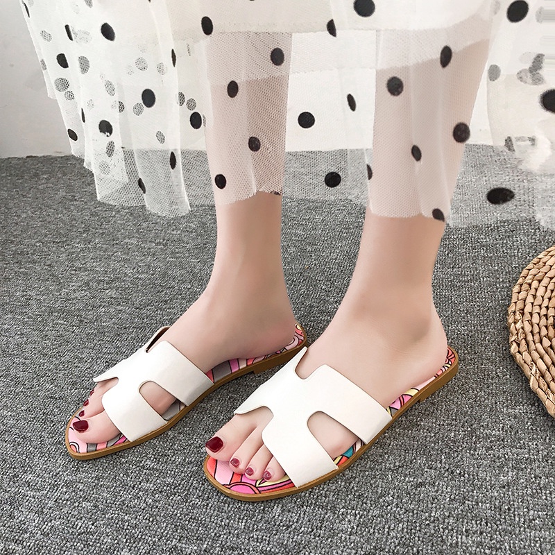 Big Size 35-41 Dép Sandal Đế Bằng Thời Trang Mùa Hè 02182 Dành Cho Nữ