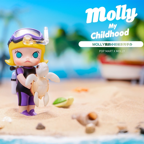 ★Hgtoys★  Popmart Molly Dòng tuổi thơ của tôi hộp mù búp bê quà tặng trang trí hợp thời trang