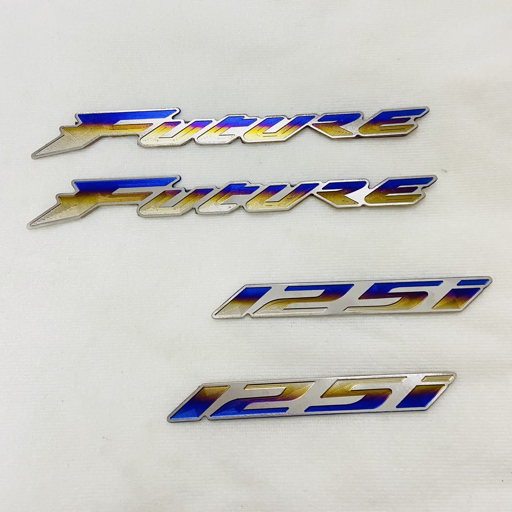 (Chuyên tem xe máy) COMBO cặp tem tên chữ xe máy và cặp tem chữ 125i chất liệu TITAN, keo dán 3M chắc chắn dán trangtri