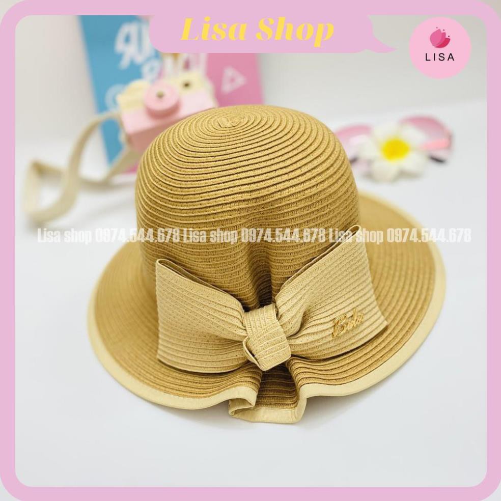 [HÀNG CAO CẤP-FREESHIP] Mũ đi biển, nón đi biển chất liệu vải thoáng mát, đính nơ sau phong cách Vintage cho nữ Lisa,M27