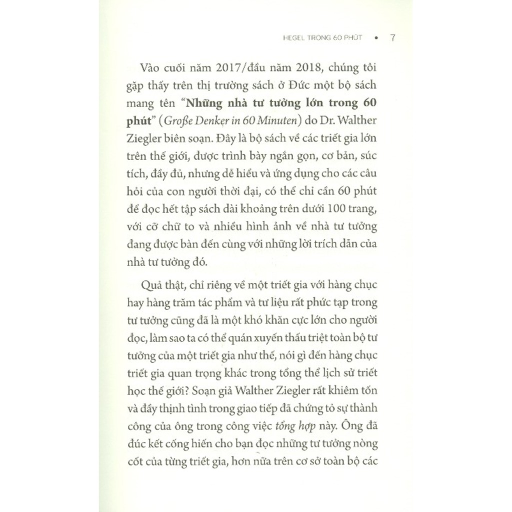 Sách - Những Nhà Tư Tưởng Lớn - Hegel Trong 60 Phút