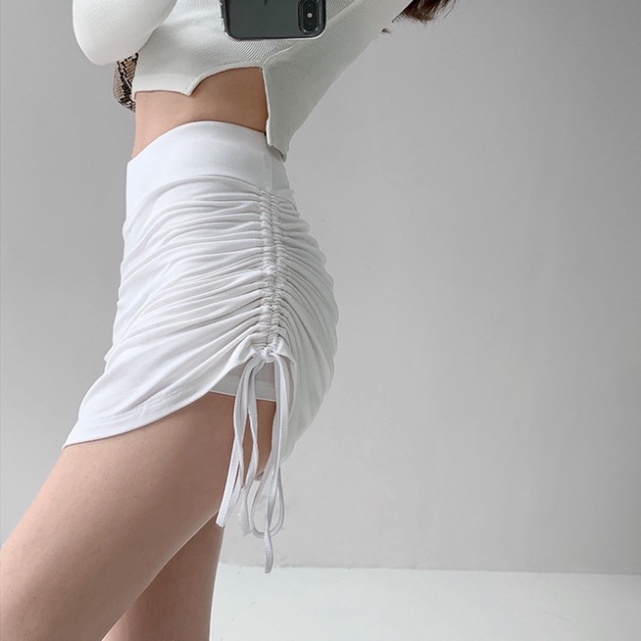 Chân váy ngắn ulzzang xếp ly rút dây ôm body lưng cao JANISA CV16 | BigBuy360 - bigbuy360.vn