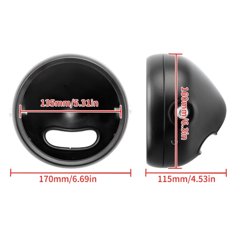 Đèn Pha LED Hình Tròn Màu Đen 5.75 inch 3 / 4 &quot;Cho Xe Mô Tô