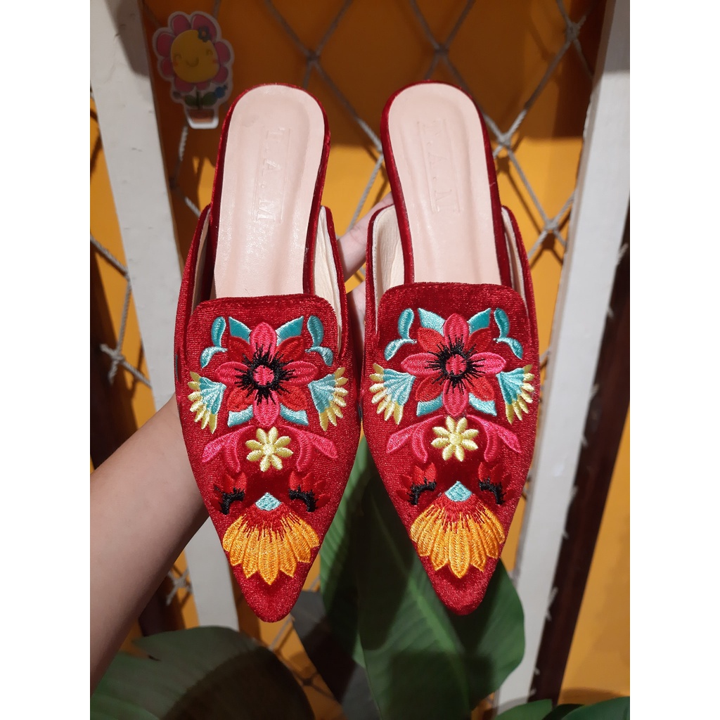 TAM56 Sục nhung thêu hoa 5cm