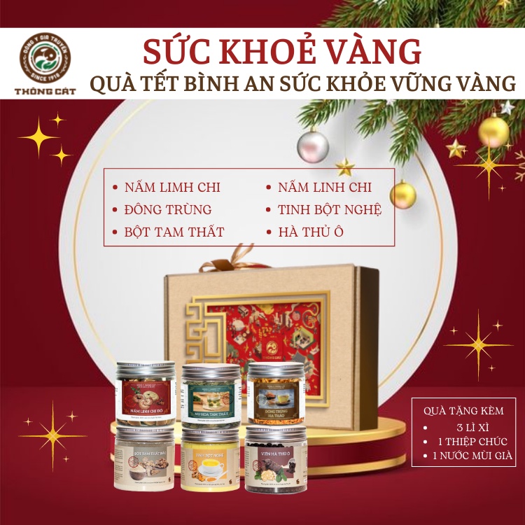 Hộp quà Tết Sức Khỏe Vàng Đông y gia truyền Thông Cát_Quà Tết ý nghĩa, thể hiện niềm biết ơn 2022 - CHỈ GIAO HỎA TỐC HN