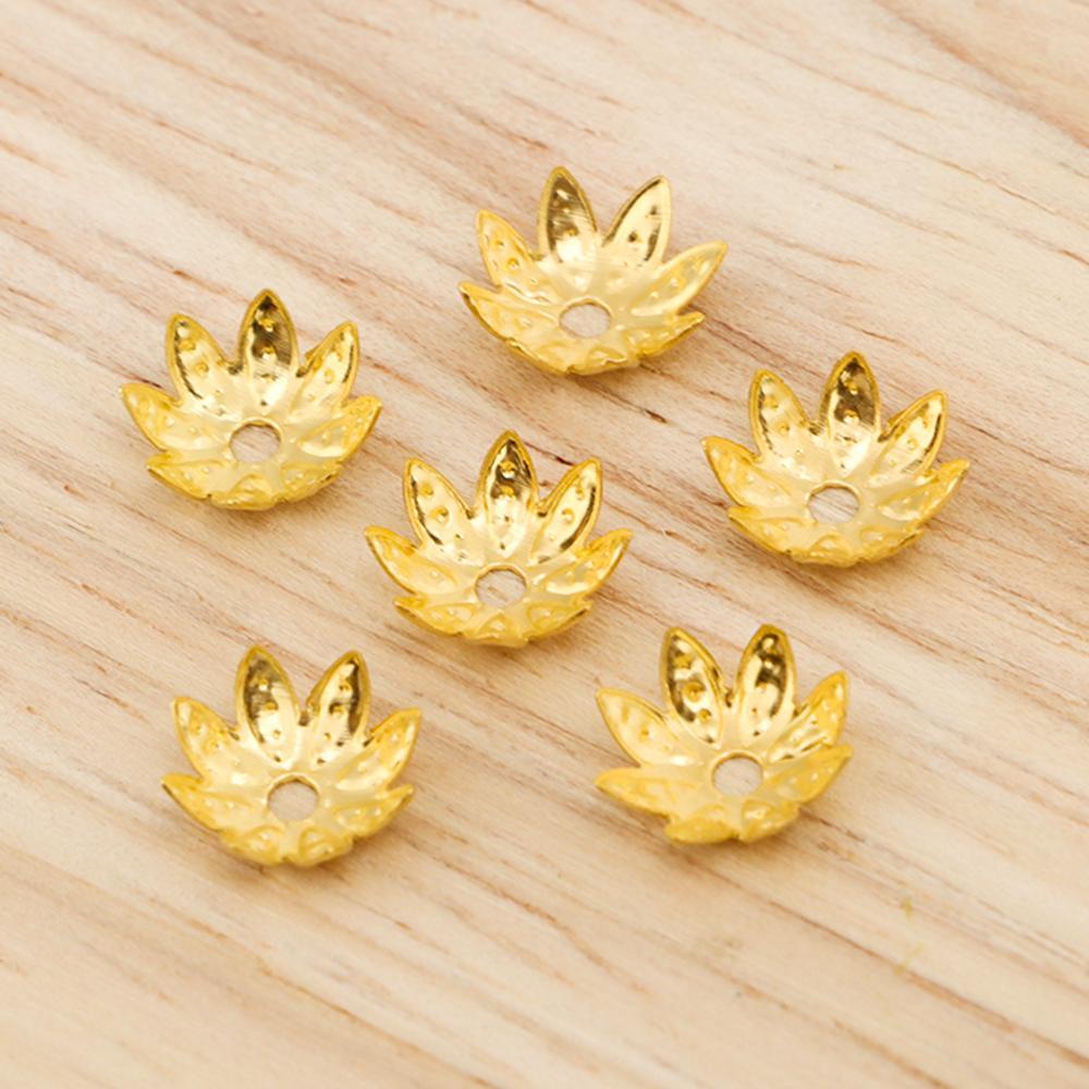 BSUNS Set 100 Hạt Xỏ Lỗ Hình Hoa Sen Dùng Để Làm Đồ Trang Sức Thủ Công