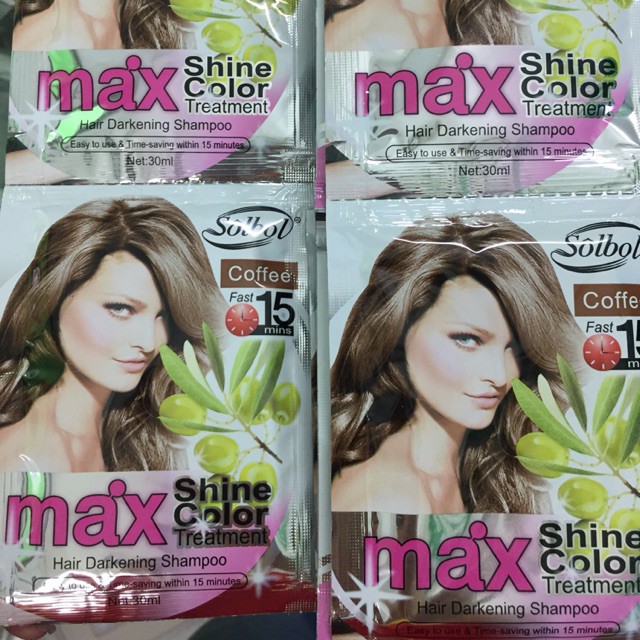 Combo 10 gói Dầu Gội Max shine color ( màu nâu hạt dẻ)