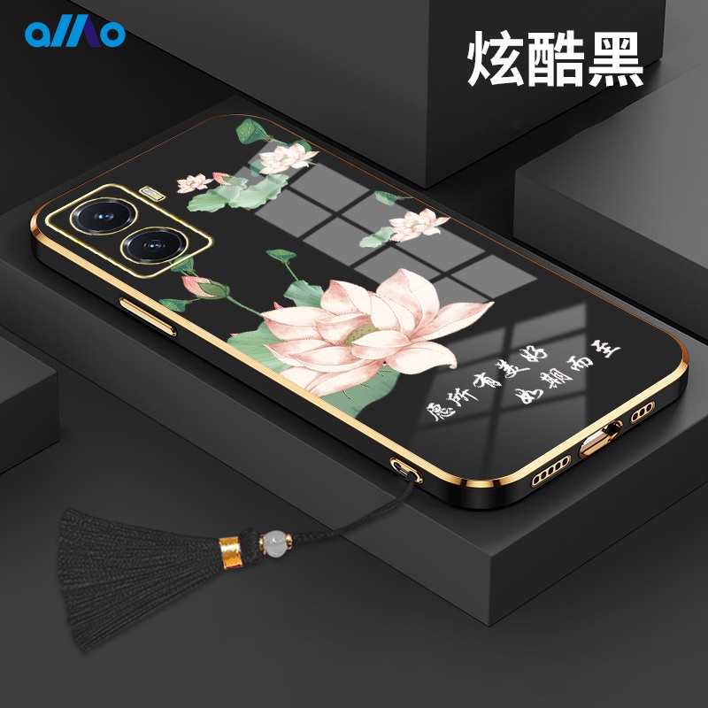 Vivo Ốp Điện Thoại Chống Sốc Hình Hoa Sen Cho Vivoy29 5g y17s y02 v21s y02s y35 4g y30 5g y16 5g y01a y77 5g y77 y75 Y55G