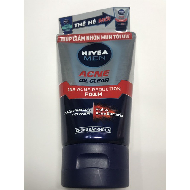 Sữa Rửa Mặt Nam Nivea giảm nhờn Mụn Tối Ưu 100g - ( mẫu mới )