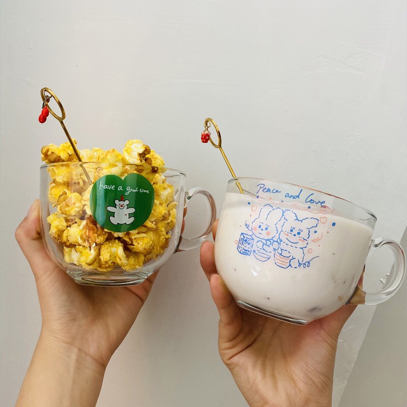 Cốc Thủy Tinh Chịu Nhiệt Hình Gấu Ngỗ Nghĩnh Dùng Uống Cafe Trà Sinh Tố Ly Thủy Tinh Giá Rẻ MinHome