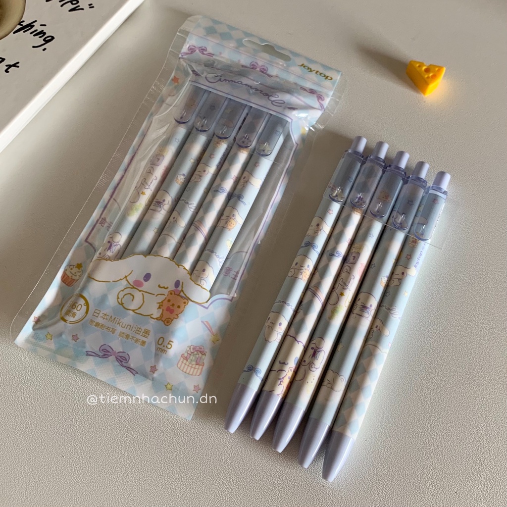 SET BÚT GEL ĐEN SANRIO MÀU PASTEL NGÒI 0.5mm (ảnh thật) - Tiệm nhà Chun