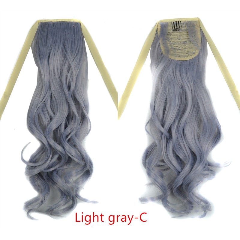 Tóc Đuôi Ngựa Giả 55cm Màu Đen Xám Ombre Thời Trang Cho Nữ