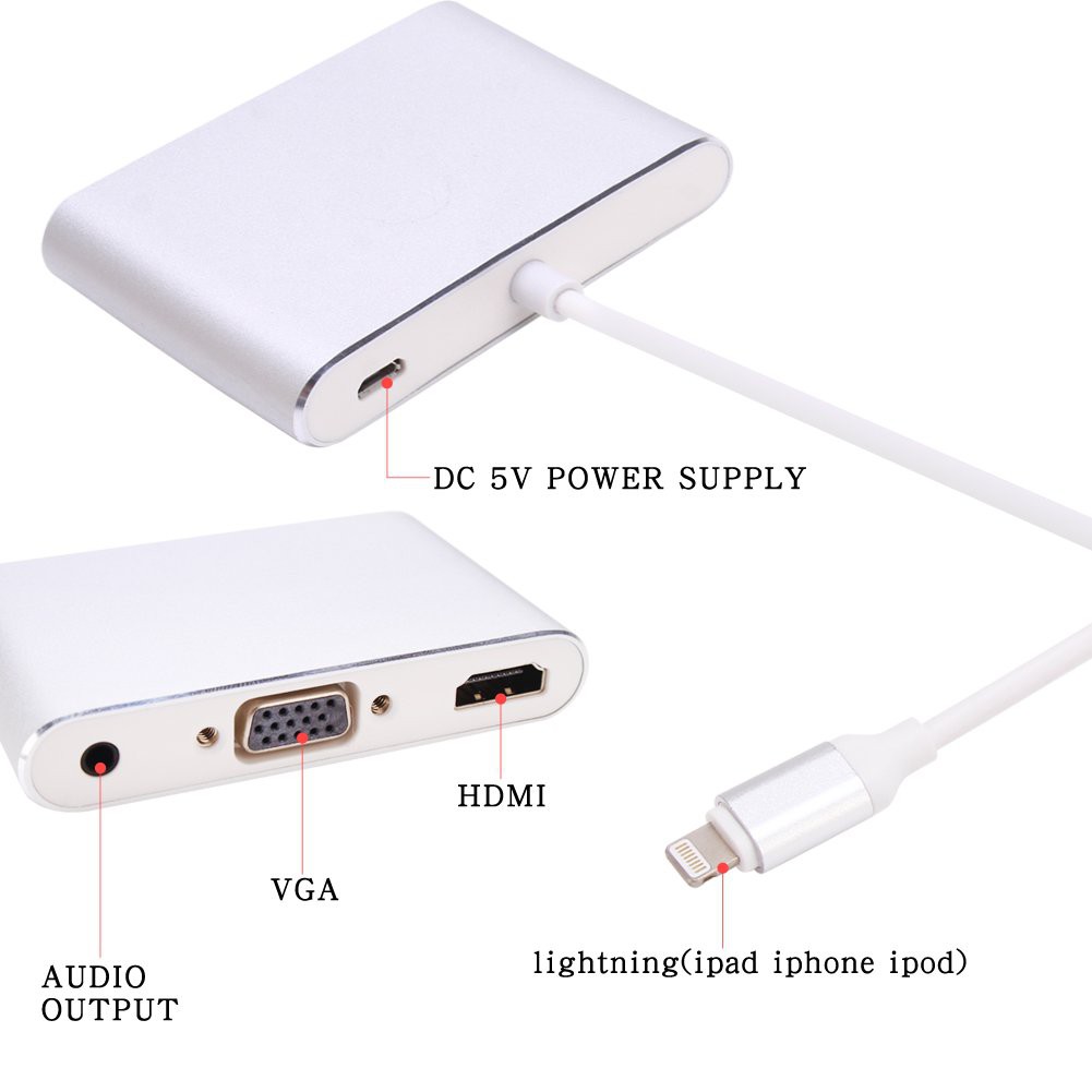 Cáp Lightning to HDMI + VGA cho iPhone / iPad