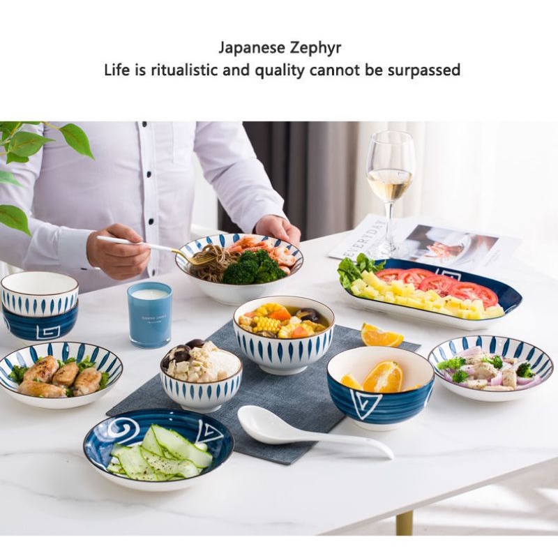 (Sẵn) Set bát 18 món phối màu phong cách Nhật Bản