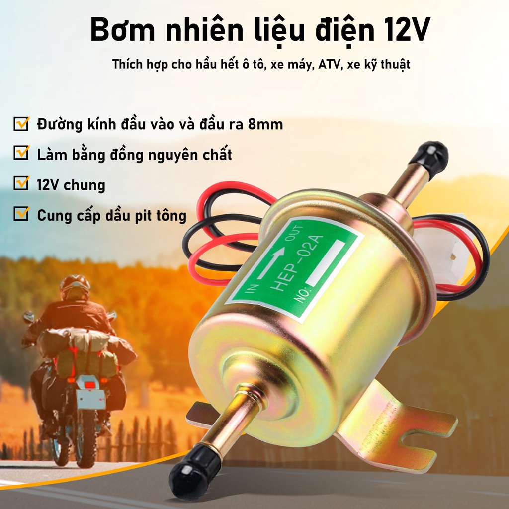 bơm dầu diesel 12v máy bơm nhiên liệu áp suất thấp 12v bơm tự mồi-lưu lượng 100 lít một giờ HEP-02A
