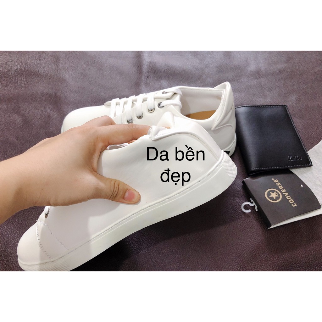 [TẶNG VÍ &amp; TẤT] Giày thể thao Sneaker tăng chiều cao màu đen + trắng 5cm