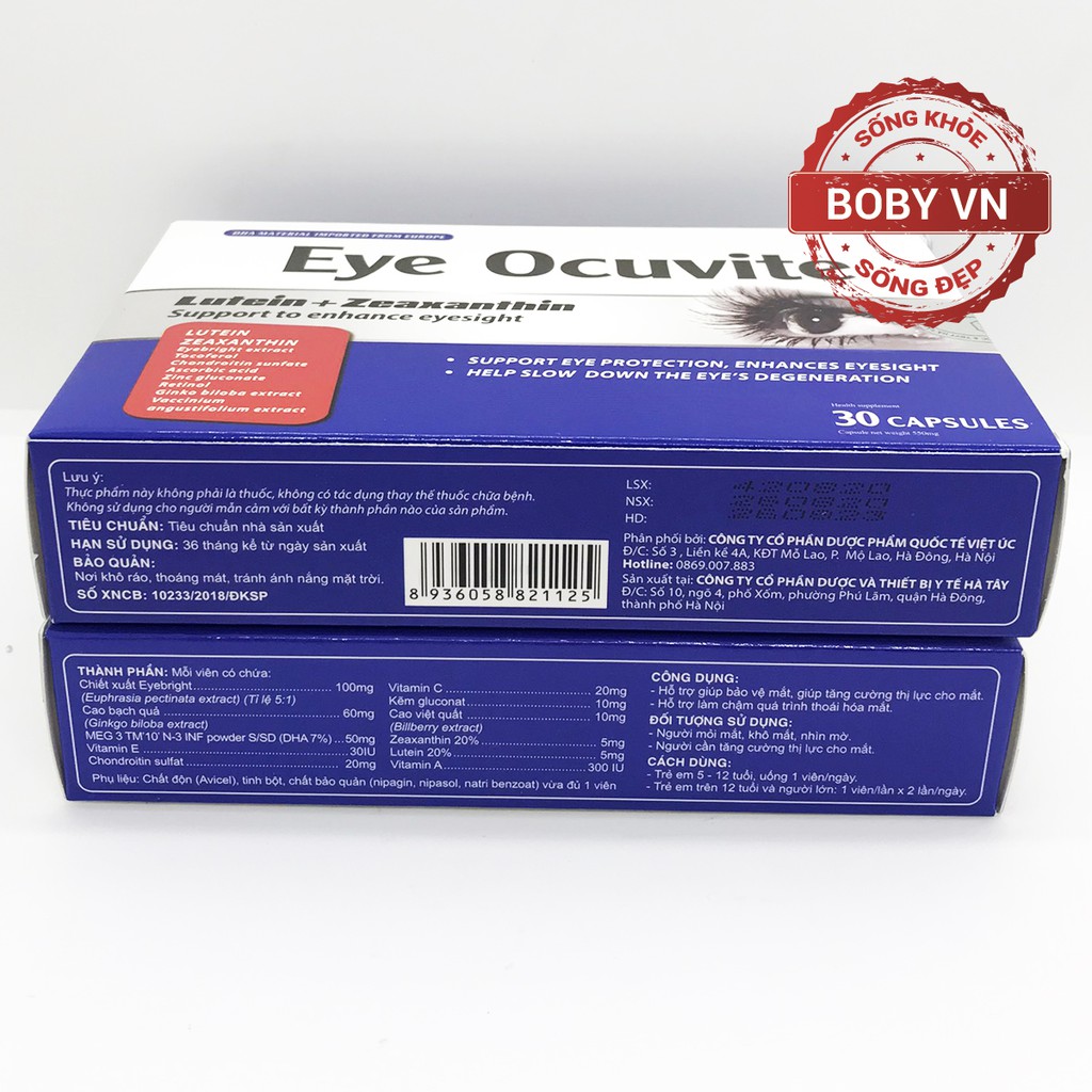 Viên sáng mắt Eye Ocuvite tăng cường thị lực và bảo vệ mắt