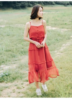 [Order] Váy voan lụa  2 dây hàng thiết kế